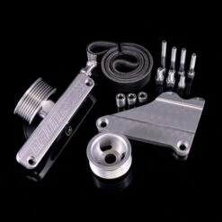 K-Tuned K-Series Black A/C And P/S Elimination Kit Part Number: KP-UNV-40B -K Series Parts Shop 1000 KTD KP UNV 385 500x500