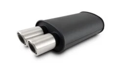 Vibrant 3" Inlet Flat Black Muffler With Stainless Dual Angle Tips Part Number: 12311