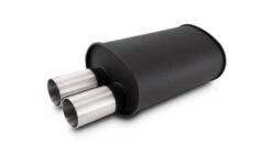 Vibrant 2.5" Inlet Flat Black Muffler With Stainless Dual Straight Tips Part Number: 12325