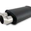 Vibrant 2.5" Inlet Flat Black Muffler With Stainless Dual DTM Style Tips Part Number: 12330 -K Series Parts Shop 12330 500x286