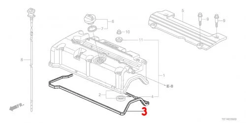 Honda 12-15 Civic Si Valve Cover Gasket Part Number: 12341-R40-A00 4 Honda 12-15 Civic Si Valve Cover Gasket Part Number: 12341-R40-A00 - Image 2