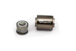 DeatschWerks 70mm Stainless Steel 8AN 100 Micron Universal Inline Fuel Filter Housing Kit Part Number: 8-03-070-100K