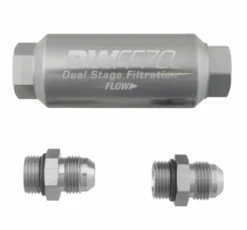 DeatschWerks -8AN 10 Micron 70mm Compact In-Line Fuel Filter Kit Part Number: 8-03-70C-010K-8