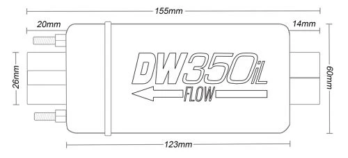 DeatschWerks 350iL In-Line Fuel Pump Part Number: 9-350 4 DeatschWerks 350iL In-Line Fuel Pump Part Number: 9-350 - Image 2