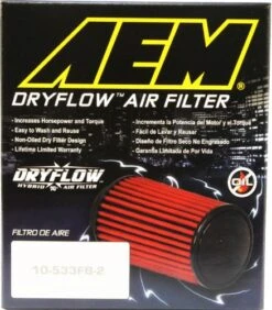 AEM Intakes 3.0" DryFlow Air Filter Part Number: 21-203DK -K Series Parts Shop AEI AEM 10 533FB 2 Front 438x500