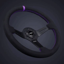 DND 350mm Alcantara Black 50mm Deep Purple Stitching Race Steering Wheel Part Number: ARW-PR-50