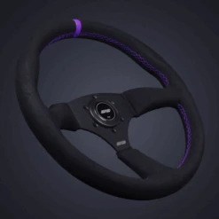 DND 350mm Alcantara Black 50mm Deep Purple Stitching Touring Steering Wheel Part Number: ATW-PR