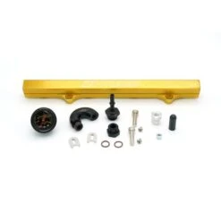 K-Tuned Gold Fuel Rail W/ EFI And AN Fittings, IAA Delete, Center Gauge Part Number: KTD-KRG-G30
