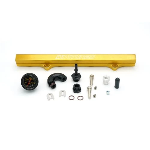 K-Tuned Gold Fuel Rail W/ EFI And AN Fittings, IAA Delete, Center Gauge Part Number: KTD-KRG-G30 3 K-Tuned Gold Fuel Rail W/ EFI And AN Fittings, IAA Delete, Center Gauge Part Number: KTD-KRG-G30