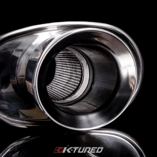 K-Tuned Silver 3" Universal Brushed Stainless Steel Offset Universal Muffler Part Number: KTD-MFS-30S 5 K-Tuned Silver 3" Universal Brushed Stainless Steel Offset Universal Muffler Part Number: KTD-MFS-30S - Image 3