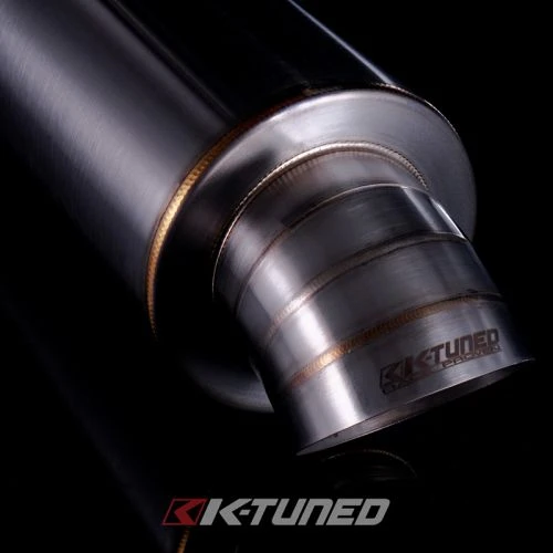 K-Tuned Silver 2.5" Universal Stainless Steel Turndown Universal Muffler Part Number: KTD-MFTD-25 4 K-Tuned Silver 2.5" Universal Stainless Steel Turndown Universal Muffler Part Number: KTD-MFTD-25 - Image 2