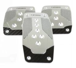 NRG Silver With Black Carbon Fiber Aluminum Manual Sport Pedals Part Number: PDL-400SL