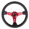 NRG Deep Black Leather Red Center 350mm Reinforced Steering Wheel Part Number: RST-006RD 2 NRG Deep Black Leather Red Center 350mm Reinforced Steering Wheel Part Number: RST-006RD -K Series Parts Shop NRG RST 006RD 500x449