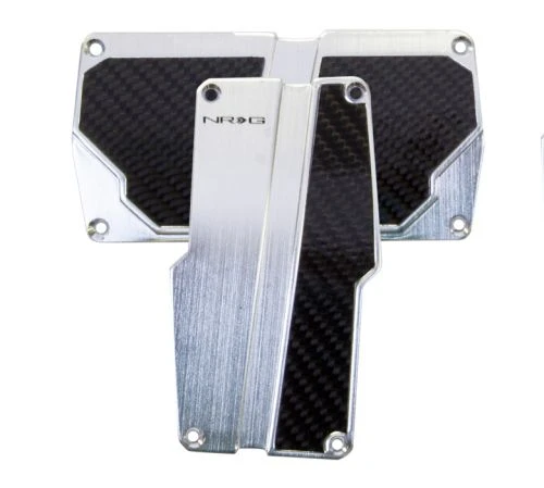 NRG Silver And Carbon Fiber Sport Pedal Set: Automatic Part Number: PDL-150SL 3 NRG Silver And Carbon Fiber Sport Pedal Set: Automatic Part Number: PDL-150SL