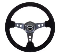 NRG Black Center 350mm Suede Deep Dish Steering Wheel Part Number: RST-006-S
