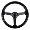 NRG 350mm Black Vintage Wood Grain W/ Black Center Steering Wheel Part Number: RST-036BK-BK -K Series Parts Shop RST 036BK BK 500x449