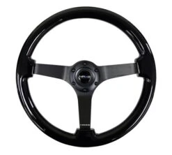 NRG 350mm Black Vintage Wood Grain W/ Black Center Steering Wheel Part Number: RST-036BK-BK