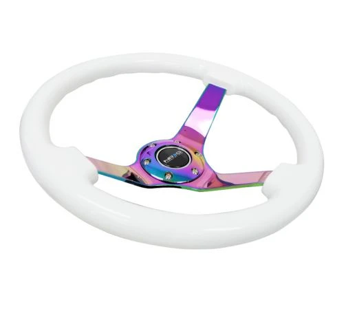 NRG 350mm Classic White Wood Grain W/ Neochrome Center Steering Wheel Part Number: RST-036WT-MC 5 NRG 350mm Classic White Wood Grain W/ Neochrome Center Steering Wheel Part Number: RST-036WT-MC - Image 3