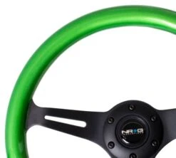 NRG Green Classic Woodgrain 350mm Steering Wheel Part Number: ST-015BK-GN -K Series Parts Shop ST 015BK GN 2 500x449