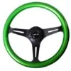 NRG Green Classic Woodgrain 350mm Steering Wheel Part Number: ST-015BK-GN -K Series Parts Shop ST 015BK GN 500x449