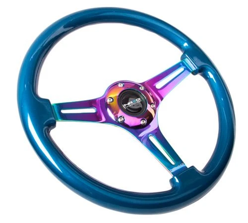 NRG Blue 350mm Woodgrain Steering Wheel Part Number: ST-015MC-BL 4 NRG Blue 350mm Woodgrain Steering Wheel Part Number: ST-015MC-BL - Image 2