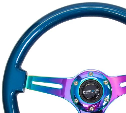 NRG Blue 350mm Woodgrain Steering Wheel Part Number: ST-015MC-BL 5 NRG Blue 350mm Woodgrain Steering Wheel Part Number: ST-015MC-BL - Image 3