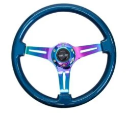 NRG Blue 350mm Woodgrain Steering Wheel Part Number: ST-015MC-BL