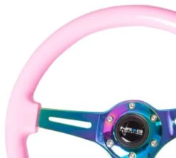 NRG Pink 350mm Woodgrain Steering Wheel Part Number: ST-015MC-PK -K Series Parts Shop ST 015MC PK 2 500x449