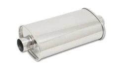 Vibrant Polished 2.25" Oval Universal Muffler: Center Center Part Number: 1101